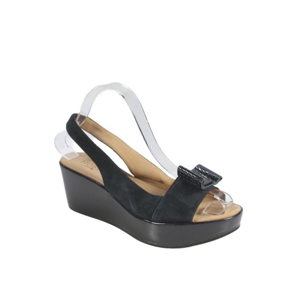 Hobbs London Womens Suede Open Platform Sandals Black Size 38 8